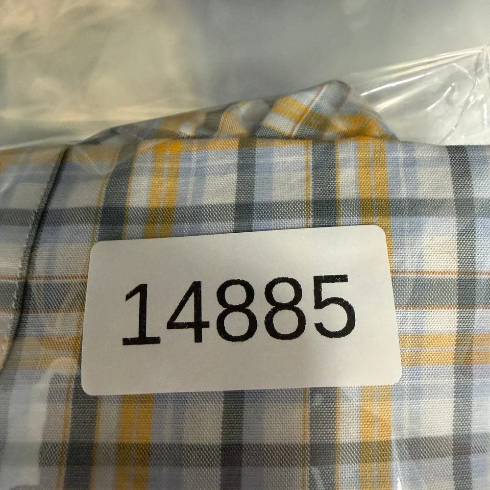 Orvis Shirt Men XXL Yellow Plaid Classic Fit Long Sleeve Cotton Stretch 3BZ9